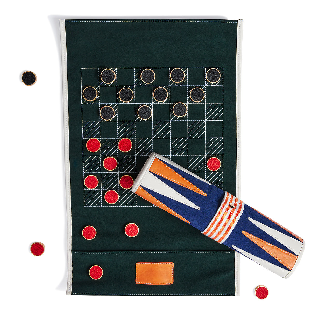 Leather Backgammon & Drafts Roll