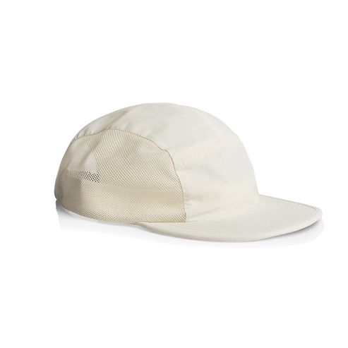 Beige cap with mesh back on a white background