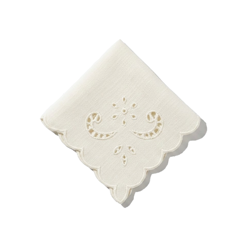White lace doily on a white background