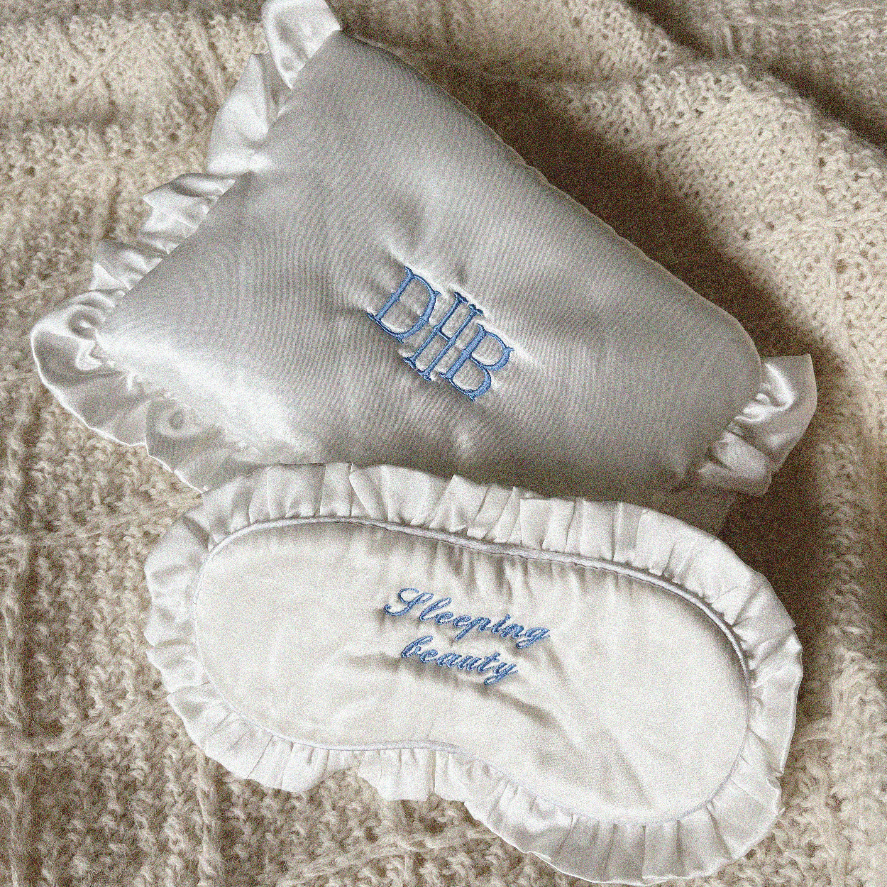 Square Ruffle R Entry Masks Ruffle Silk Eye Mask & Pouch | Gifts for Her | Not Another Bill