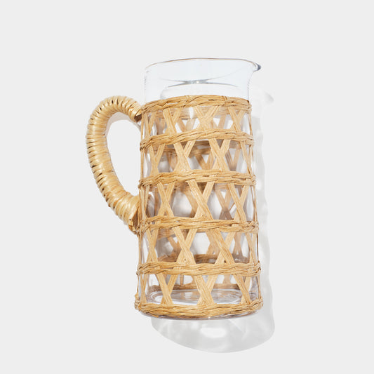 Natural Rattan Pitcher