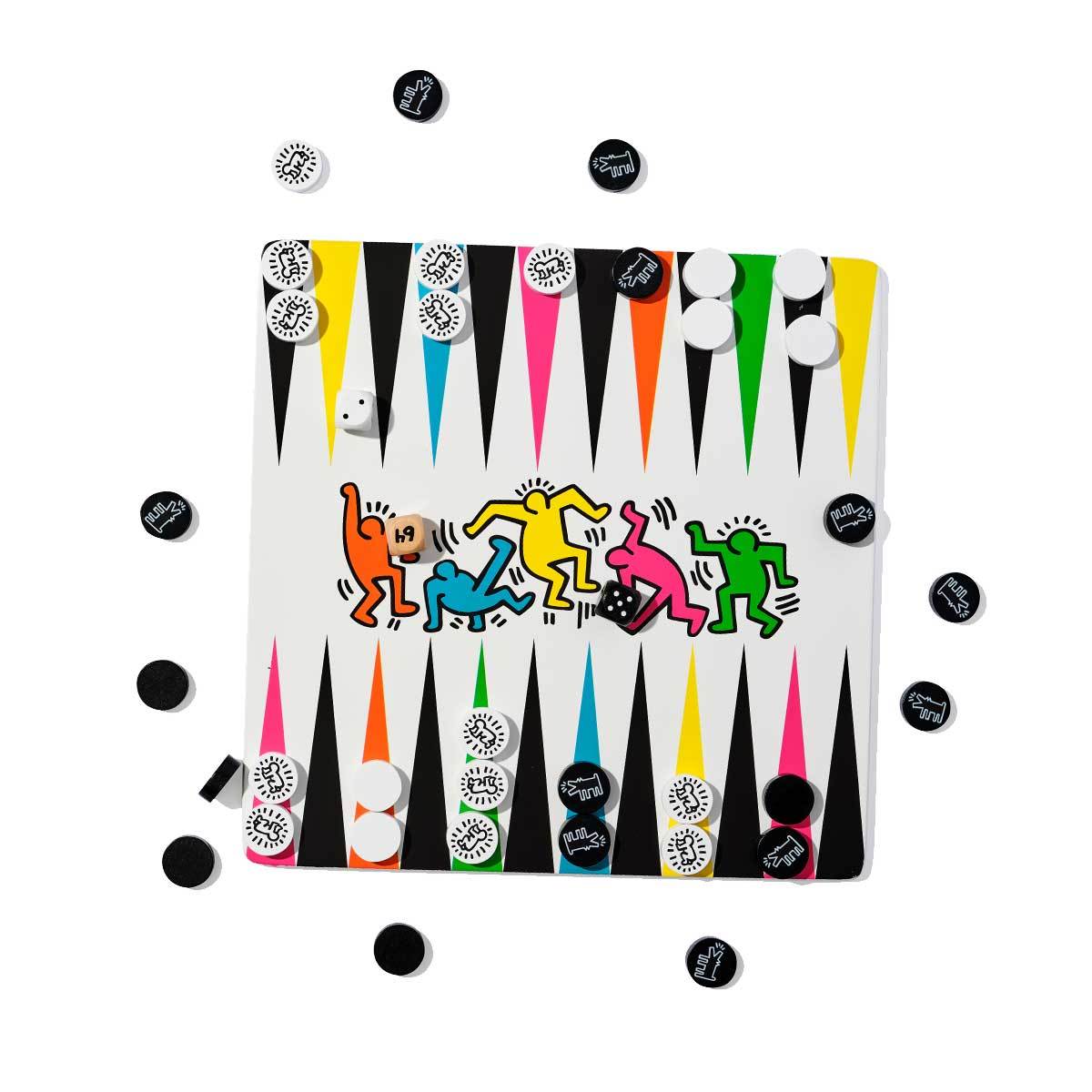 Keith Haring 2 in 1 Backgammon & Draughts