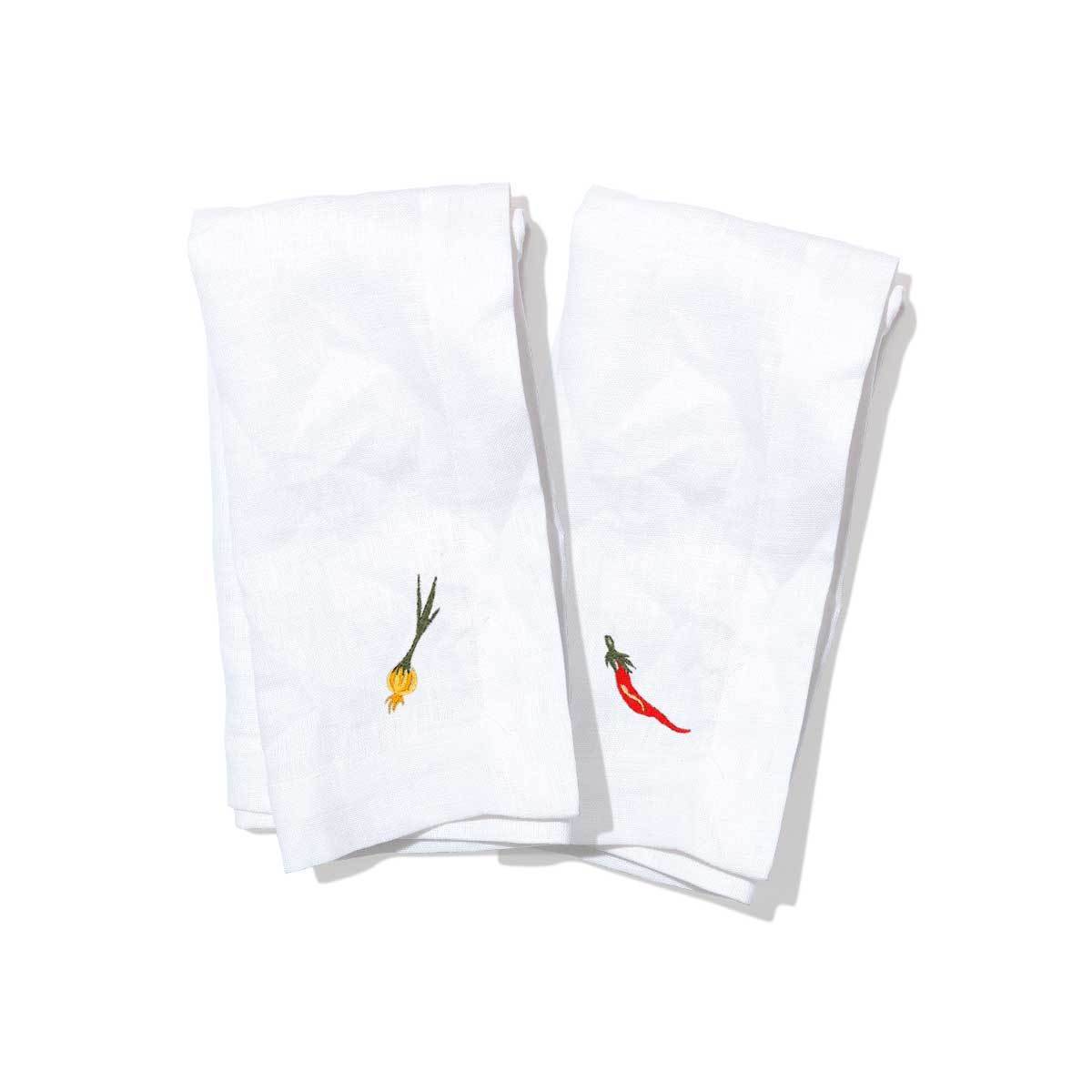 Embroidered Napkins x2