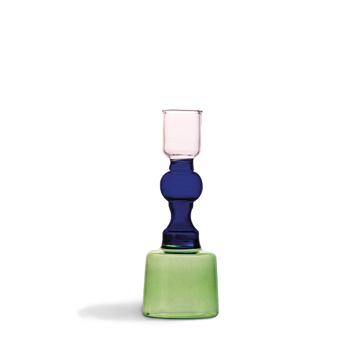 Glass Tricolour Candle Holders